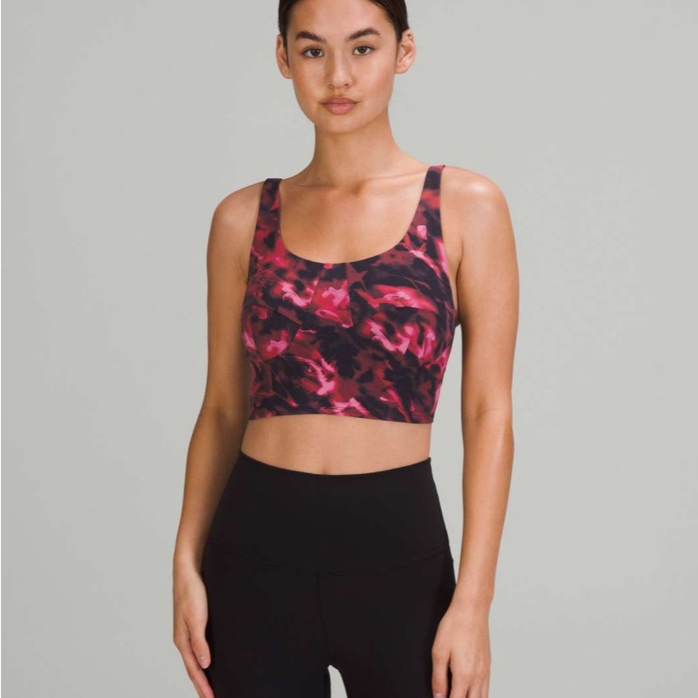 Women's Pink and Black Sports Bra
